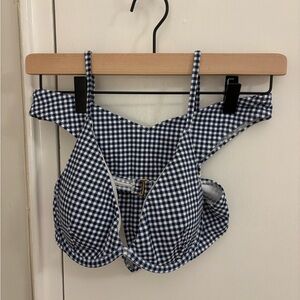NWOT Hollister Blue and White Gingham Bikini